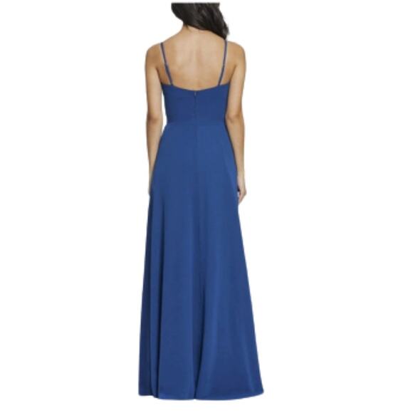 Dress The Population Blue Cambria Knot Tie Bodice Formal Evening Dress Large NEW - Picture 5 of 13